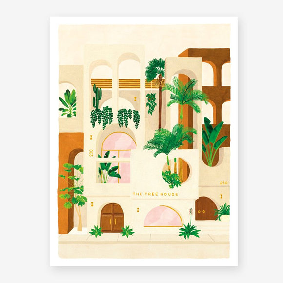 A poster showing a modern house