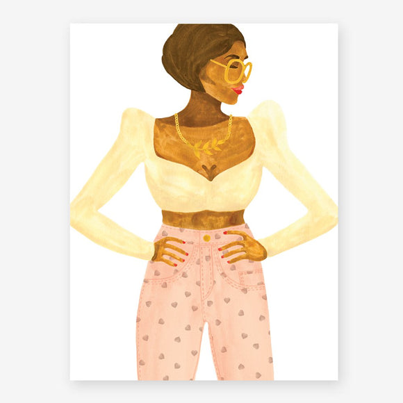 A poster showing an elegant women.