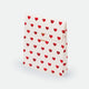 Red Hearts Gift Bag by All the Ways to Say featuring white background with red heart pattern on matte coated cardstock, available in small and large sizes.