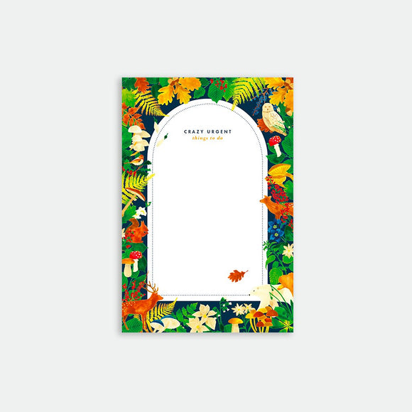 Herbarium Notepad by All the Ways to Say with botanical forest design, 50 high-quality pages, compact A6 size (10.5 x 15.7 cm), perfect for notes and to-do lists.