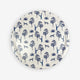 Blue Jungle Round Tray with tropical jungle pattern in blue featuring monkeys, trees, and leopards – Scandinavian birch wood, 39 cm diameter.