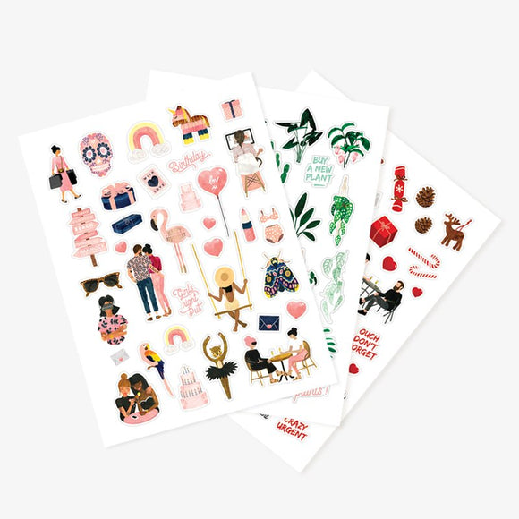 All The Ways Stickers Set by All the Ways to Say with 3 eco-friendly sheets and 110 playful designs for journals, gifts, letters and decoration.