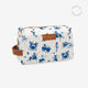 Astro Toiletry Bag by All the Ways to Say with blue constellation inspired print, recycled polyester, vegan leather tag and YKK zipper made in Portugal.