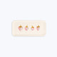 Strawberries rectangular coffee tray with pink and gold strawberry illustrations on cream background – birch wood, 13.5 x 27.5 cm.