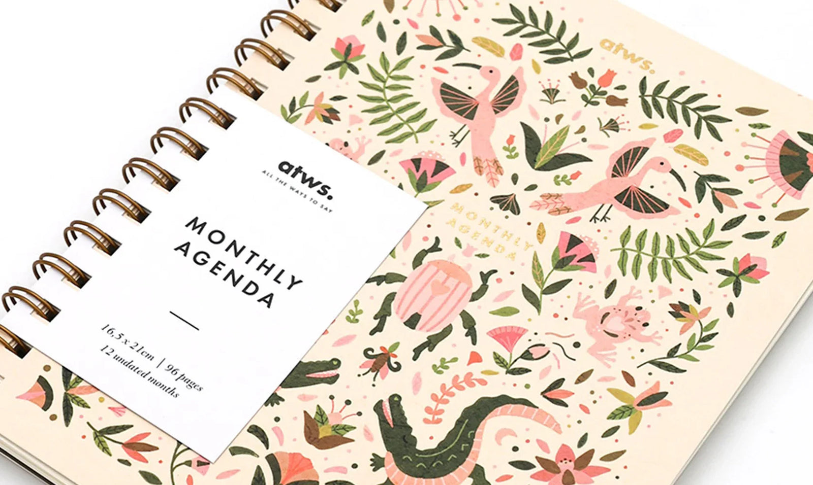 All the Ways to Say monthly planners – illustrated agenda with tropical birds and botanical design