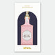 Christmas Gin Ornament by All the Ways to Say shaped like a pink gin bottle, hand painted enamel holiday decoration.