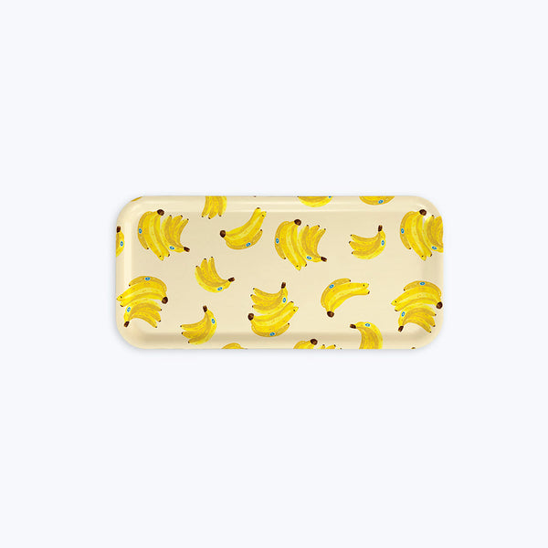 Bananas Coffee Tray – eco-friendly birch wood tray with playful banana pattern, dishwasher safe and food-contact approved, by All the Ways to Say.