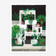 Miami by night art print by All the Ways to Say featuring a white modernist building filled with lush green tropical plants under a starry night sky.
