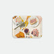 Rectangular breakfast tray with illustration of a brunch scene featuring croissants, figs, berries and a latte, The Bruncher by All the Ways to Say