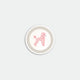 Round coaster with illustration of a pink poodle dog on a cream background with grey border, Pink Poodle by All the Ways to Say