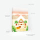 Product features of the Glamping 1000-piece jigsaw puzzle. Highlights: 68x49 cm size, FSC-certified cardboard, and Made in France. The illustration depicts a luxury desert tent at sunset with palm trees, cozy rugs, and a campfire.