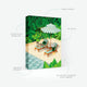 Features of the Summer Pool 1000-piece puzzle. Details: French-made, eco-friendly FSC cardboard. The lush scene shows a woman reading on a sunbed next to a leopard wearing sunglasses, surrounded by tropical jungle plants.