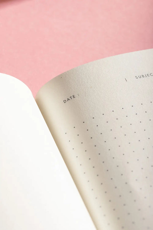 Notebook A5 Life With Pets & Plants - Interior view showing the "Date" section on the dotted pages.