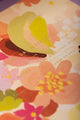 Spring Sweets Notebook A5 - Close-up of gold foil title and hand-painted abstract floral patterns.