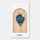 Enamel and metal keychain shaped like a navy blue padel racket with a yellow tennis ball, text reading "In my padel era," gold-tone ring and "ATWS" charm