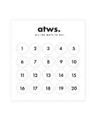 Planche de stickers numérotés