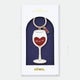 Enamel and metal keychain shaped like a wine glass with a red glittery heart inside reading "Wine not," gold-tone ring and "ATWS" charm